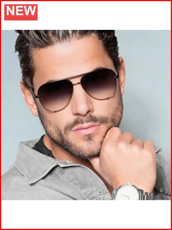 Oversized Polarized Aviator Sunglasses with UV Protection main image 6